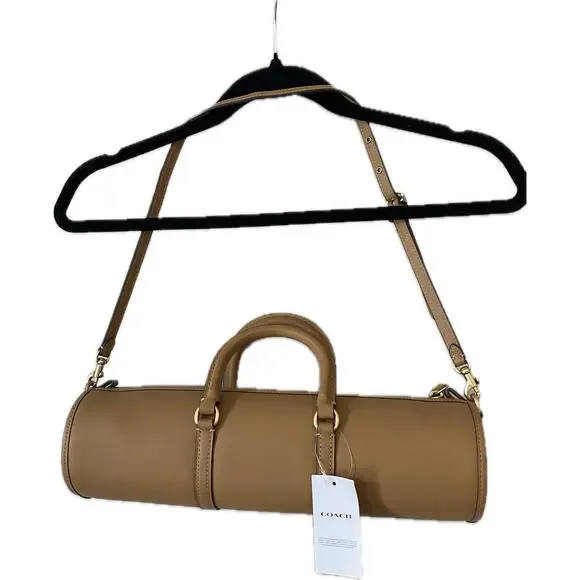 NWT Coach Barrel Bag natural grain leather tan brass vanilla brand new purse - Picture 15 of 15